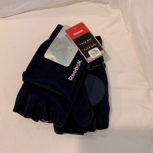 Reebok Face Off Jets navy Heritage convertible mitts. OS. Jets Gear Store.